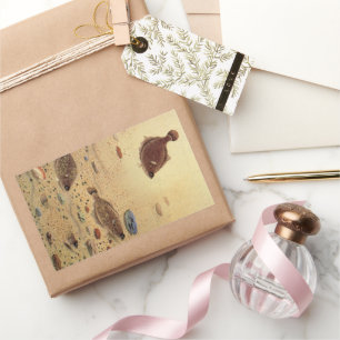 Flounders or Flat Fish, Vintage Marine Ocean Life  Rectangular Sticker