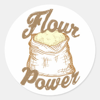 Flour Power  Classic Round Sticker