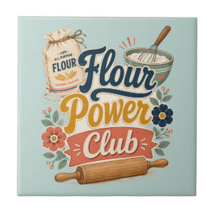 Flour Power Cottage Baking Club Ceramic Tile
