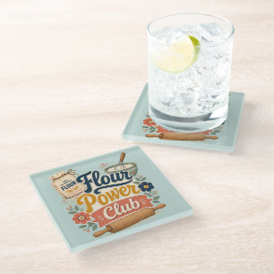 Flour Power Cottage Baking Club Glass Coaster