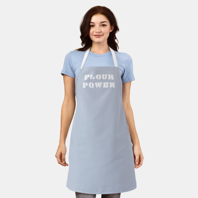 Flour Power Light Periwinkle Apron (Worn)