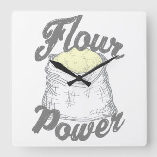 Flour Power T-Shirt Square Wall Clock