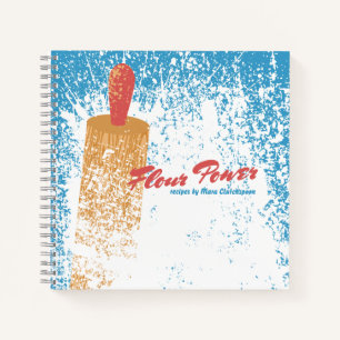 Flour rolling pin personalised recipe cookbook notebook