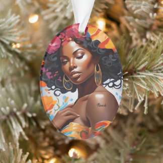 Flourish African American Black Woman Christmas Ornament