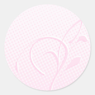 Flourish and Pink Dots Classic Round Sticker