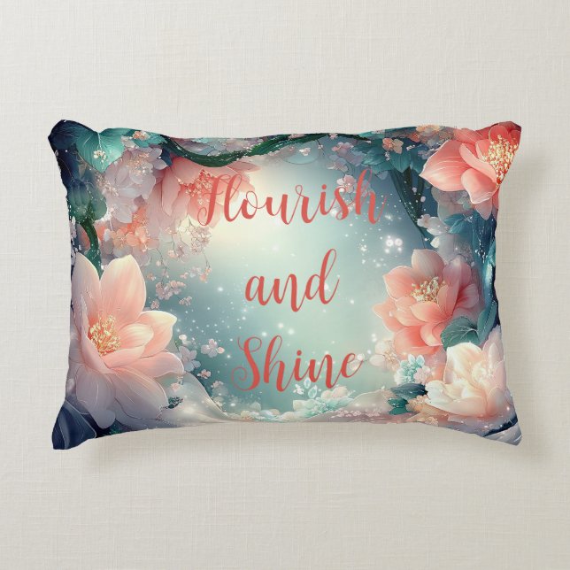 Flourish and Shine Floral Decorative Cushion (Front)