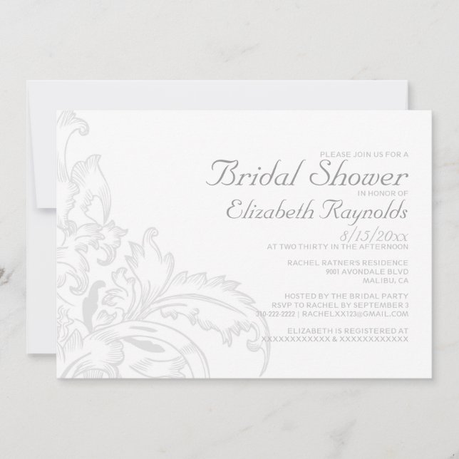 Flourish Bridal Shower Invitations (Front)