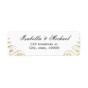 Flourish calligraphy vintage return address label