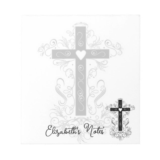 Flourish cross personalised notepad (Front)