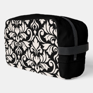 Flourish Damask Art I Cream on Black Dopp Kit