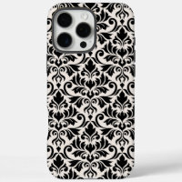 Flourish Damask Big Pattern Black on Cream
