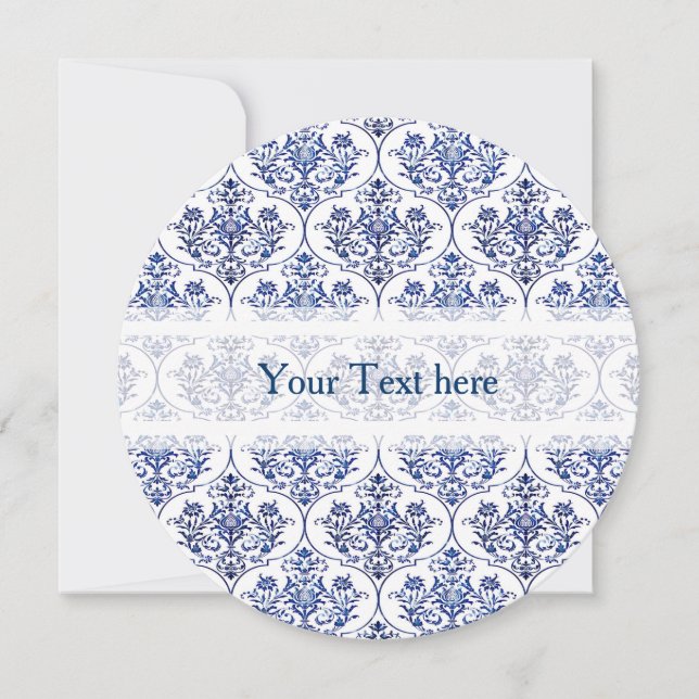 Flourish Damask Pattern - blue (Front)