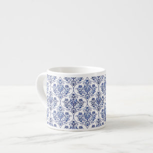Flourish Damask Pattern - blue Espresso Cup