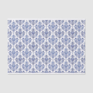 Flourish Damask Pattern - blue Tissue Paper