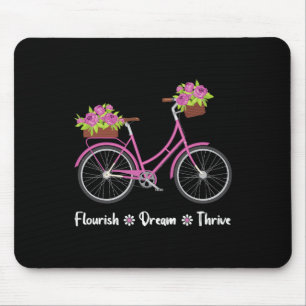 Flourish Dream Thrive Floral Bike Bicycle Subtle 8 Mouse Pad