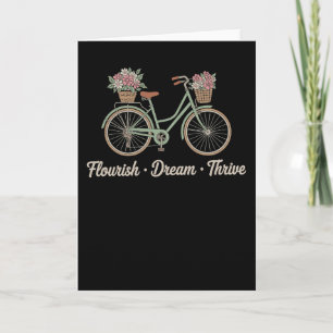 Flourish Dream Thrive Floral Bike Trump Subtle Res Card