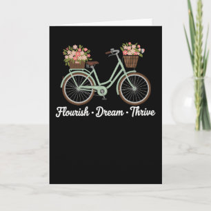 Flourish Dream Thrive Floral Bike Trump Subtle Res Card