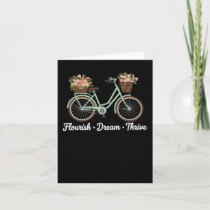 Flourish Dream Thrive Floral Bike Trump Subtle Res Card