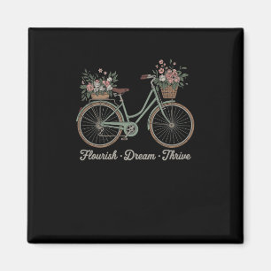 Flourish Dream Thrive Floral Bike Trump Subtle Res Magnet