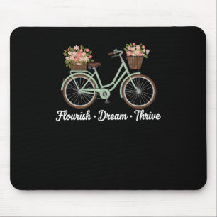 Flourish Dream Thrive Floral Bike Trump Subtle Res Mouse Pad