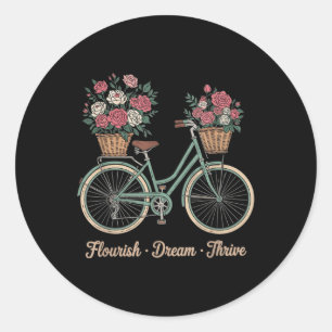 Flourish Dream Thrive Floral Classic Round Sticker