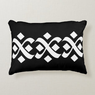 Flourish Elegant Black and White Decorative Cushion