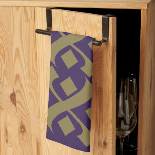 Flourish Elegant Purple and Dark Beige Tea Towel