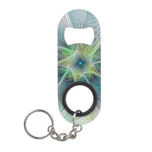 Flourish Fantasy Modern Blue Green Fractal Flower