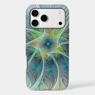 Flourish Fantasy Modern Blue Green Fractal Flower