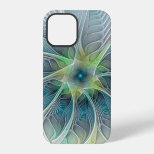 Flourish Fantasy Modern Blue Green Fractal Flower iPhone 12 Pro Case