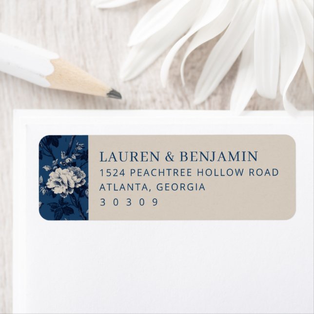 Flourish & Fête Wedding Return Address Label (Insitu)