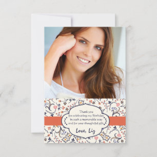 Flourish Floral Photo Thank You Notes