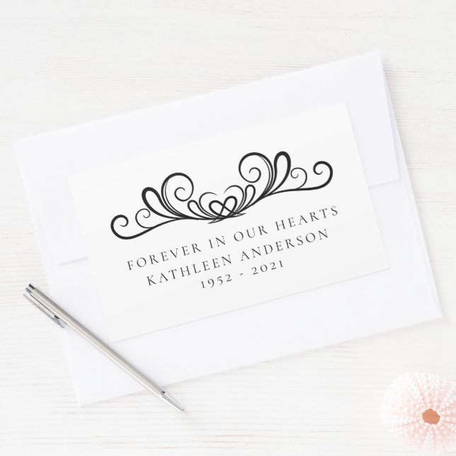 Flourish Forever in Our Hearts Rectangular Sticker (Envelope)