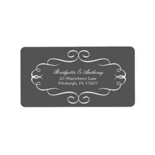 Flourish Frame Address Labels Customisable Colour