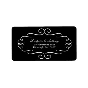 Flourish Frame Address Labels Customisable Colour