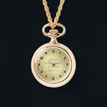 Flourish Golden 50th Wedding Anniversary Watch<br><div class="desc">A Digitalbcon Images Design featuring a gold color and flourish design theme with a variety of custom images, shapes, patterns, styles and fonts in this one-of-a-kind "Flourish Gold 50th Wedding Anniversary” eWatch Necklace. This elegant and attractive design comes complete with customizable text lettering both on the front and the reverse...</div>