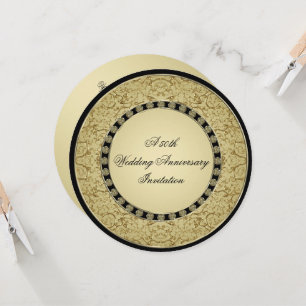 Flourish Golden Wedding Anniversary Invitation