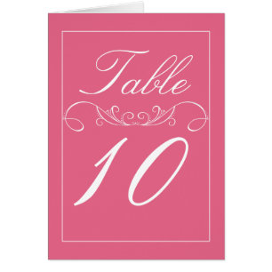 Flourish Modern Pink Wedding Table Number Cards