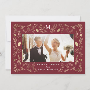Flourish Monogram   Holiday Photo Card