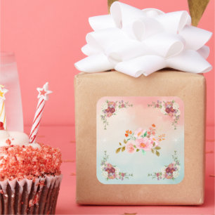 Flourish of Petals – Vibrant Floral Square Sticker