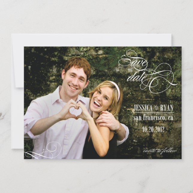 Flourish Save the Date Photo Invitation (Front)