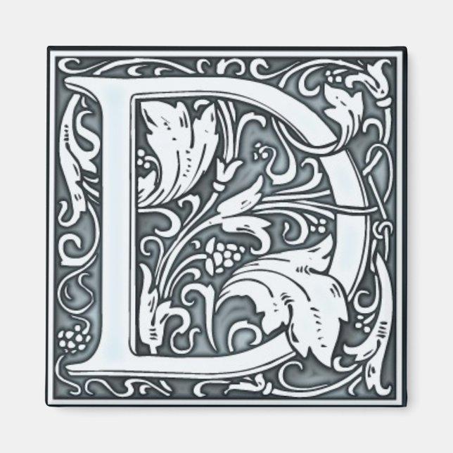 flourish silver monogram -G Magnet (Front)