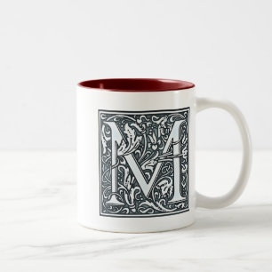 flourish silver monogram - M Two-Tone Coffee Mug