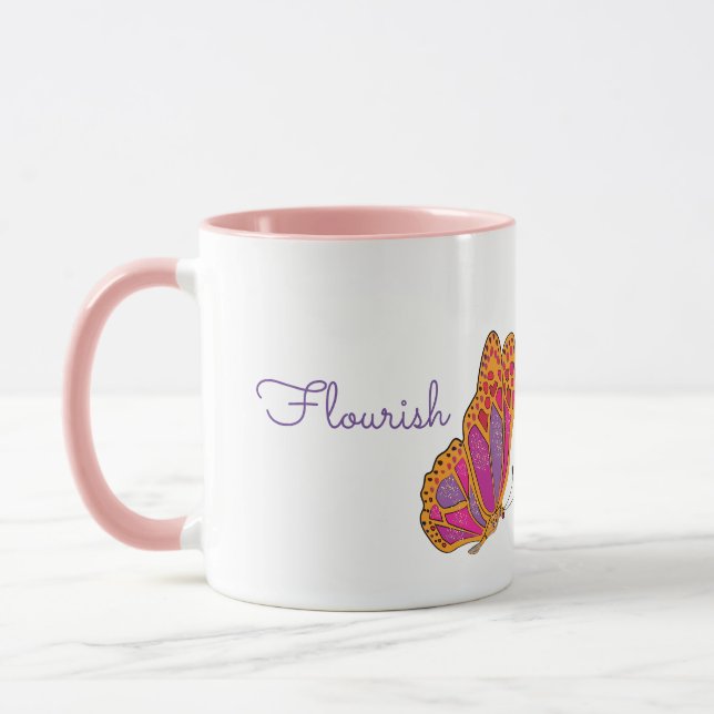 "Flourish" Spring Butterfly Mug (Left)