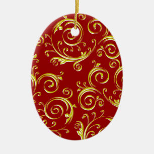 Flourish Swirl Ceramic Ornament