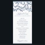 Flourish Tall Elegant Wedding Program | Dusty Blue<br><div class="desc">This elegant wedding program features a beautiful flourish design at the top. The design is set in dusty blue, but you can change it to anything you like just by changing the background colour. HOW TO CHANGE YOUR COLORS 1. Choose "CUSTOMIZE MORE", "PERSONALIZE" and choose a new "Background Colour" to...</div>
