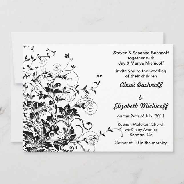 Flourish wedding invitation (Front)