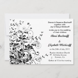 Flourish wedding invitation