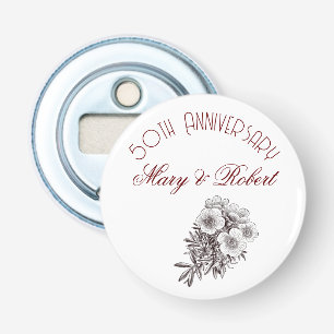 Flourished 50th anniversary - personalised  bottle opener