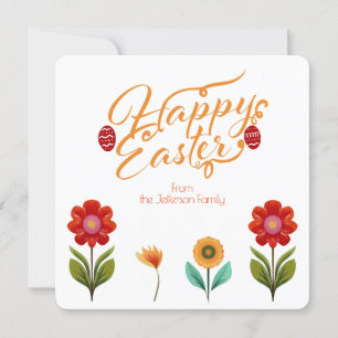 Flourished Boho Calligraphy Personalised Easter Card